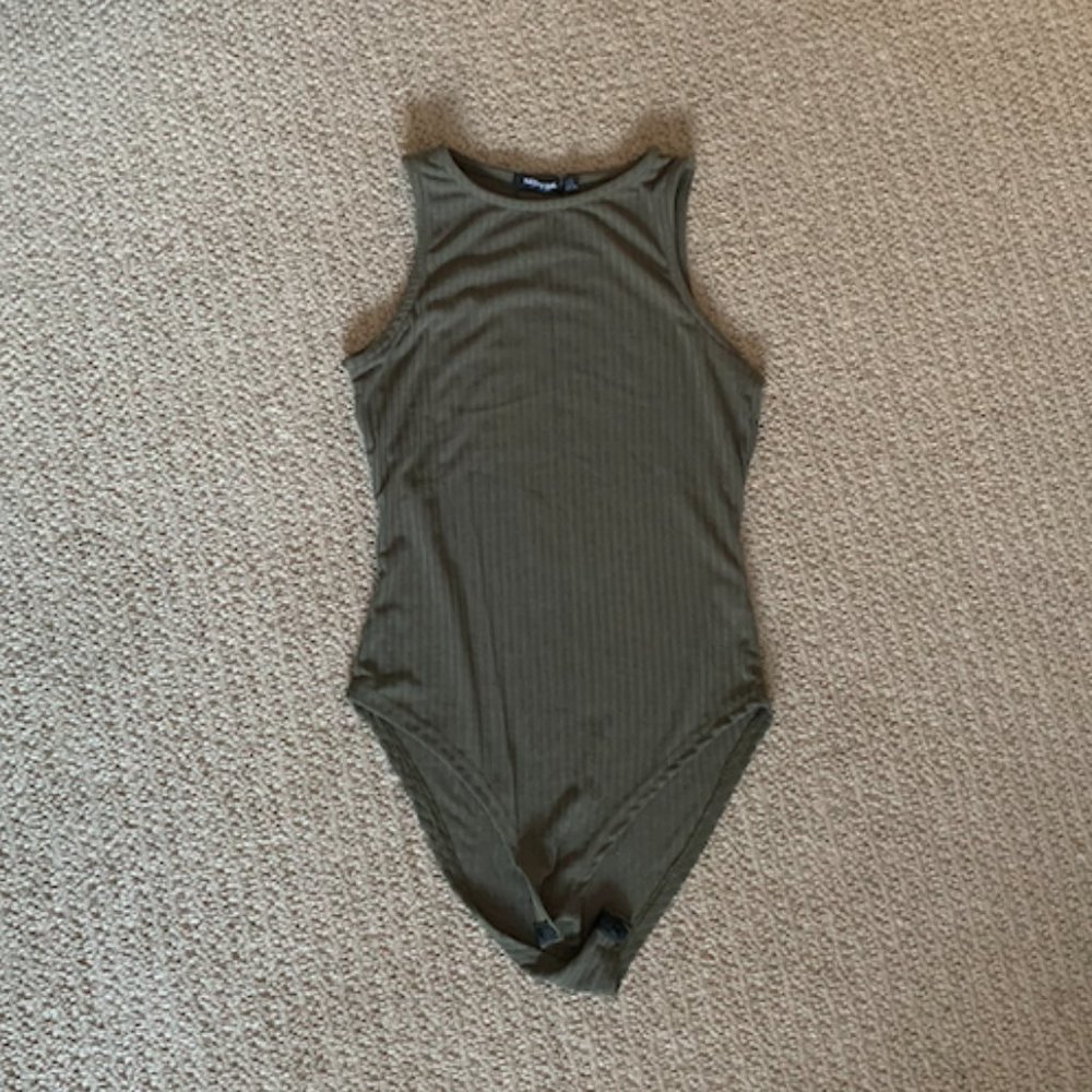 High Neck Green Bodysuit